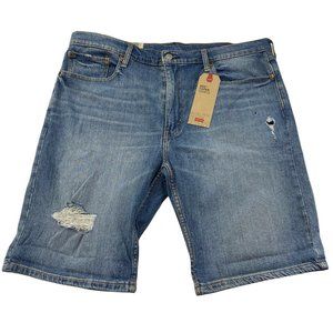 LEVI'S 502 REGULAR TAPER SHORTS DENIM MENS SIZE 40 BLUE COLOR ZIP FLY NWT